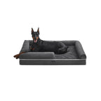 Hundbädd - Dogsofa - 120 x 85 x 25 cm - Löstagbart och tvättbart täckning - Grå