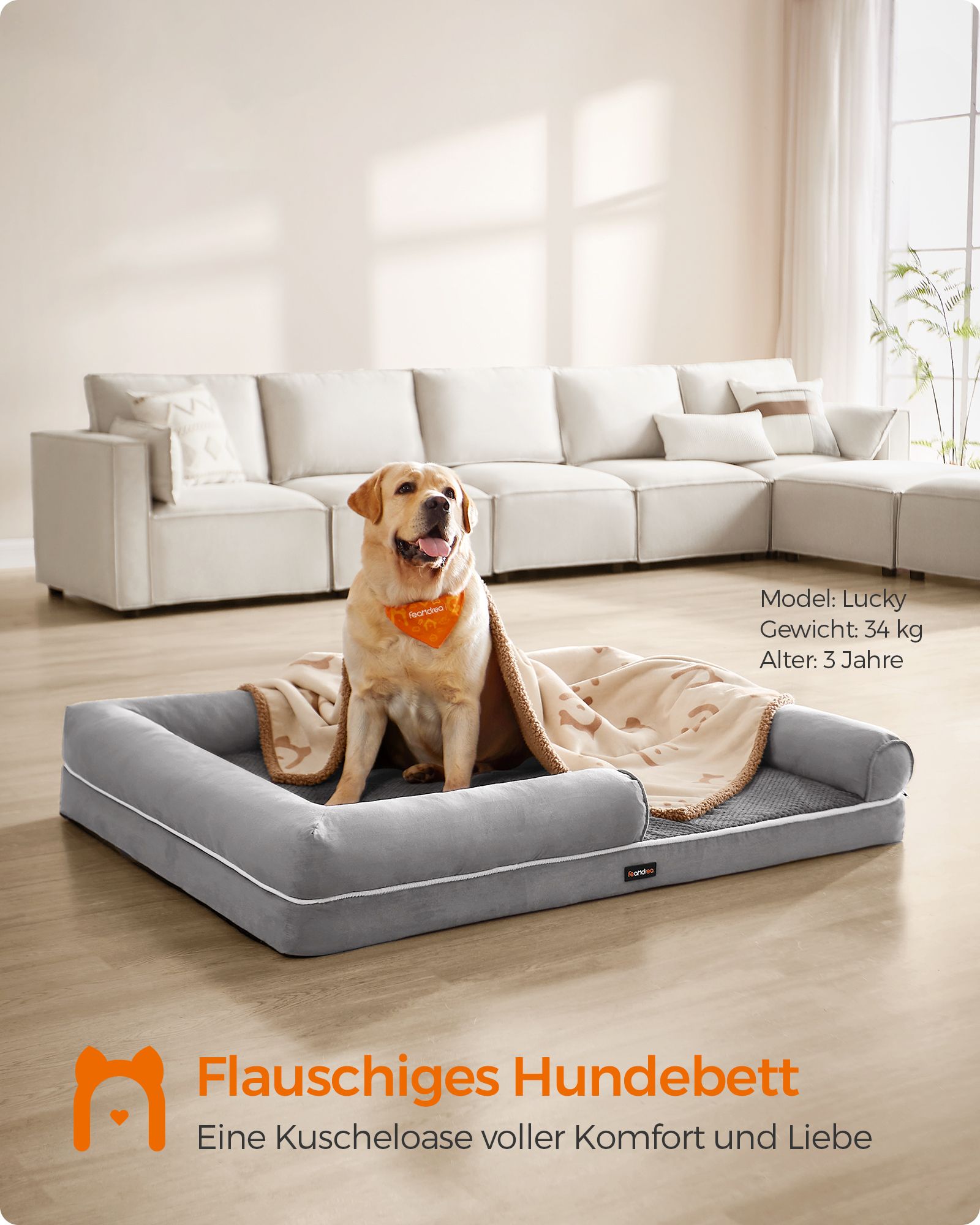 Ortopedisk hundbädd - hundkudde - mjuk fyllning - Dogsofa