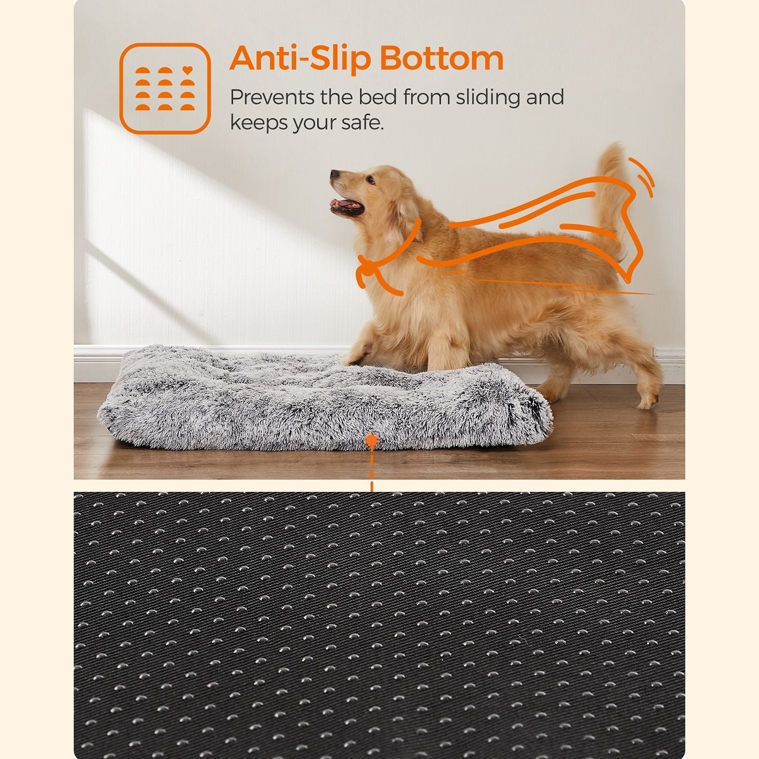 Hundbädd - Downy Dog Mat - 122 x 74 cm - Ljusgrå