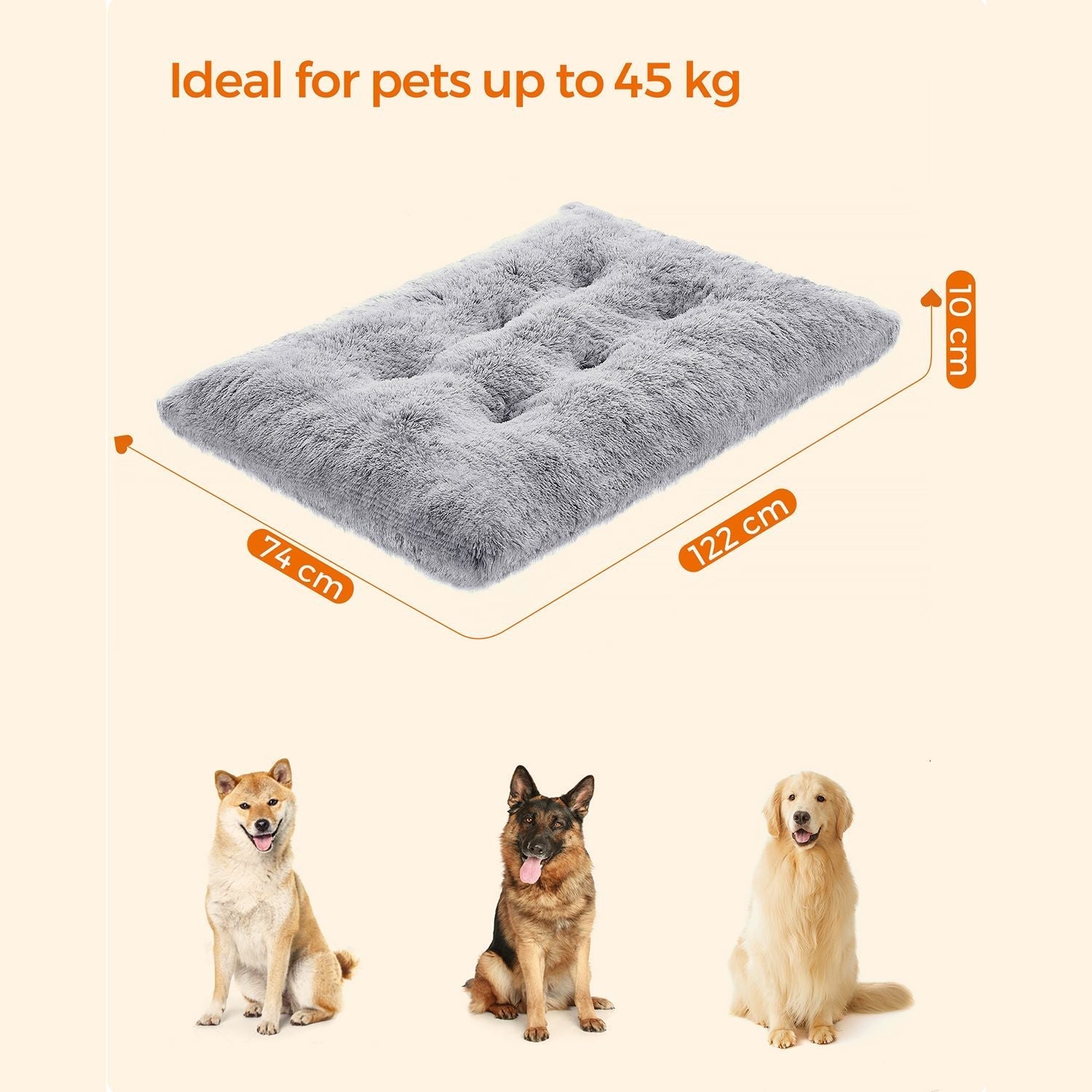 Hundbädd - Downy Dog Mat - 122 x 74 cm - Ljusgrå