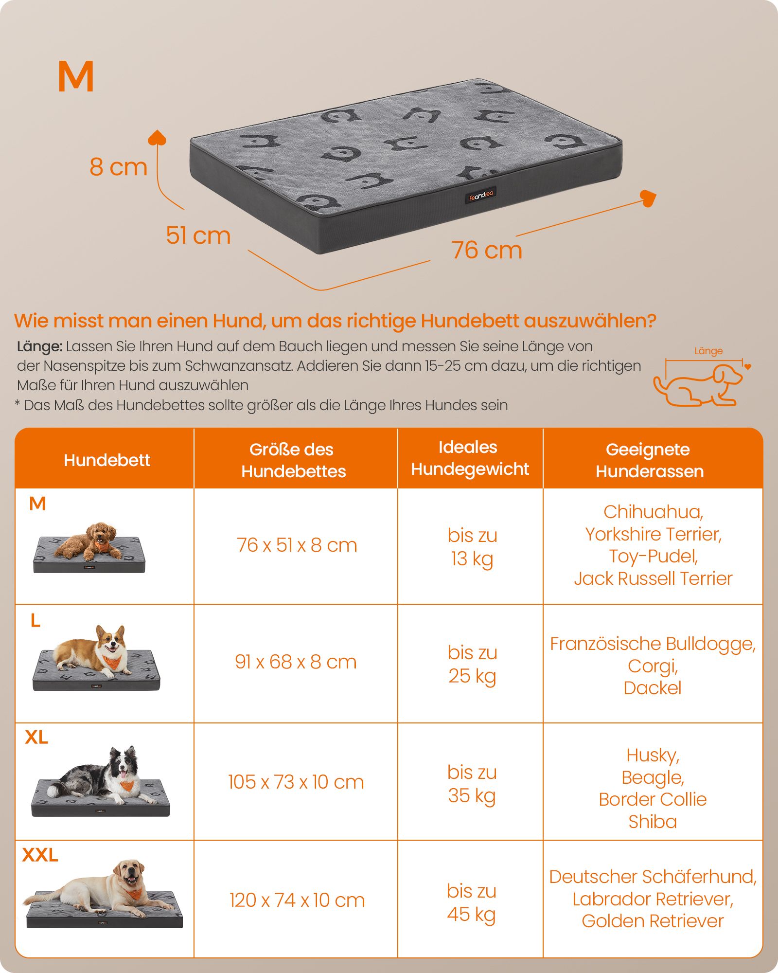 Ortopedisk hundsäng – Bekväm och snygg – Dove grå
