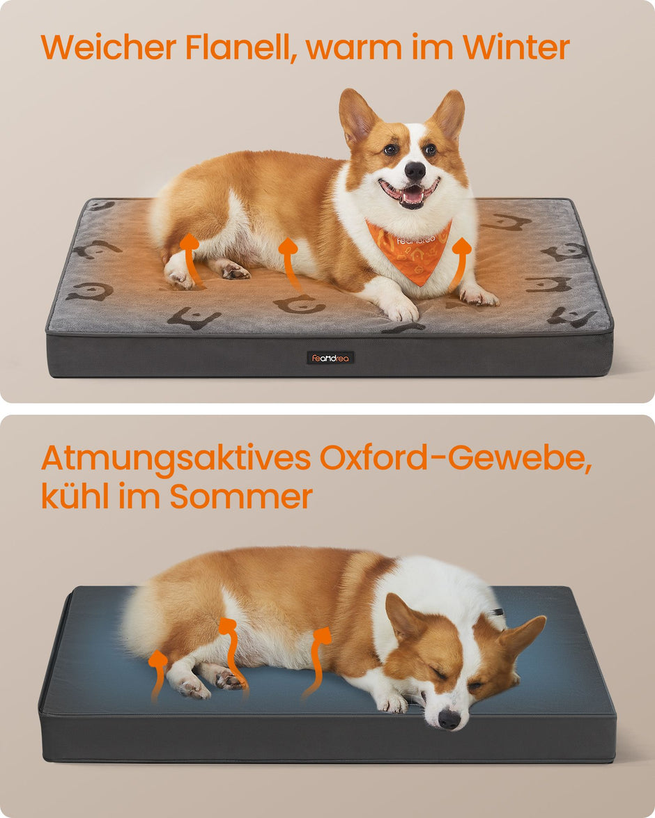 Ortopedisk hundsäng – Bekväm flanell – Dove Grey