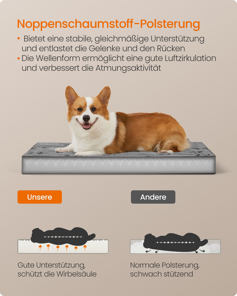 Ortopedisk hundsäng – Bekväm flanell – Dove Grey