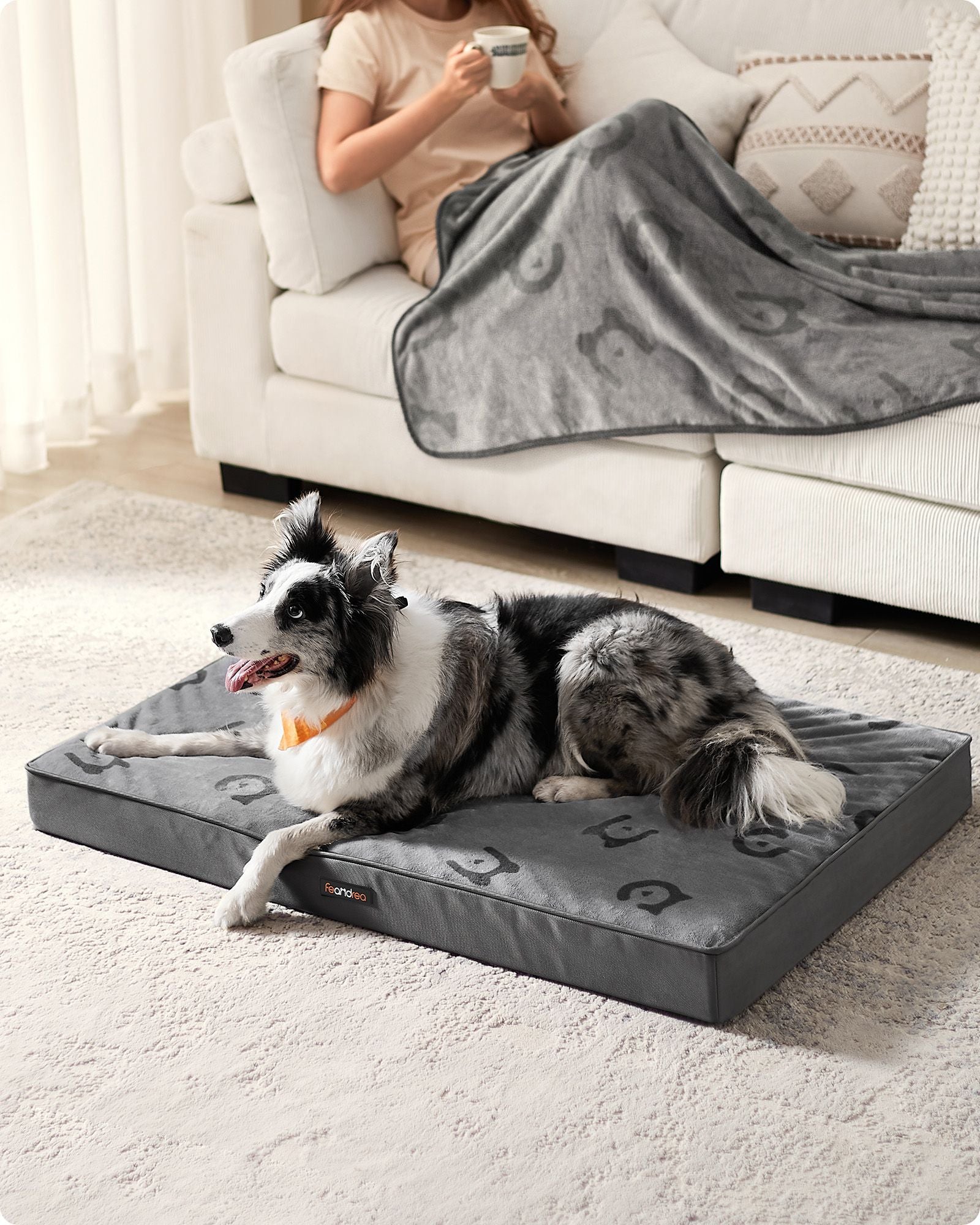 Ortopedisk hundsäng – XL Comfort – Flanell – Dove Grey