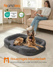 Hondenmand - Orthopedisch en Wasbaar - Met Verhoogde Randen - Leigrijs - 122 x 85 x 18 cm