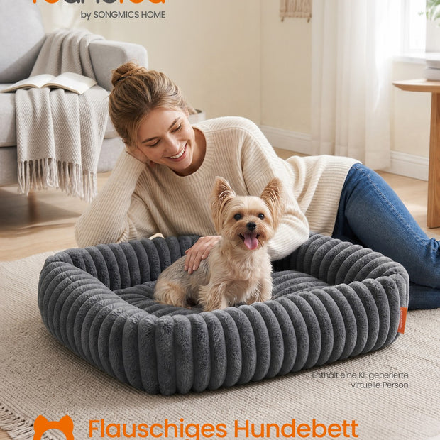 Orthopedische Hondenmat - 71 x 55 cm - Wasbaar - Zacht Pluche - Loodgrijs