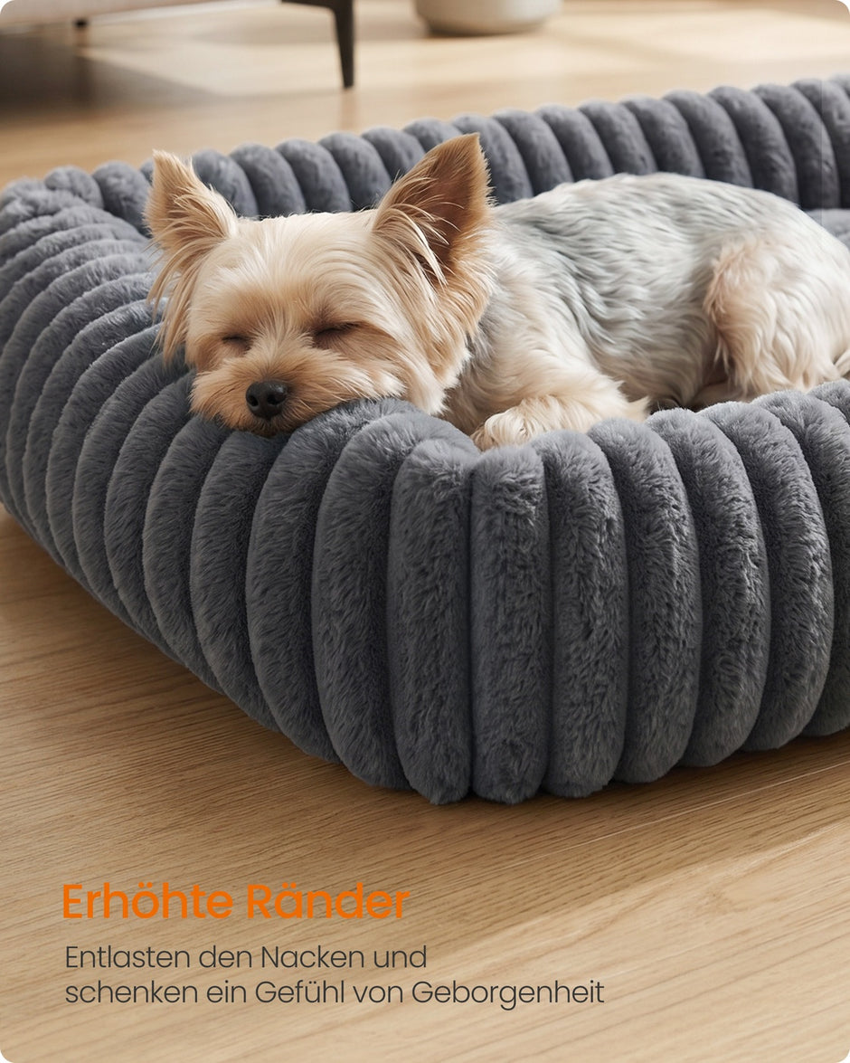 Orthopedische Hondenmat - 71 x 55 cm - Wasbaar - Zacht Pluche - Loodgrijs