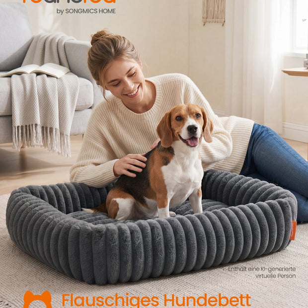 Orthopedische Hondenmat - 91 x 68 cm - Wasbaar - Zacht Pluche - Loodgrijs