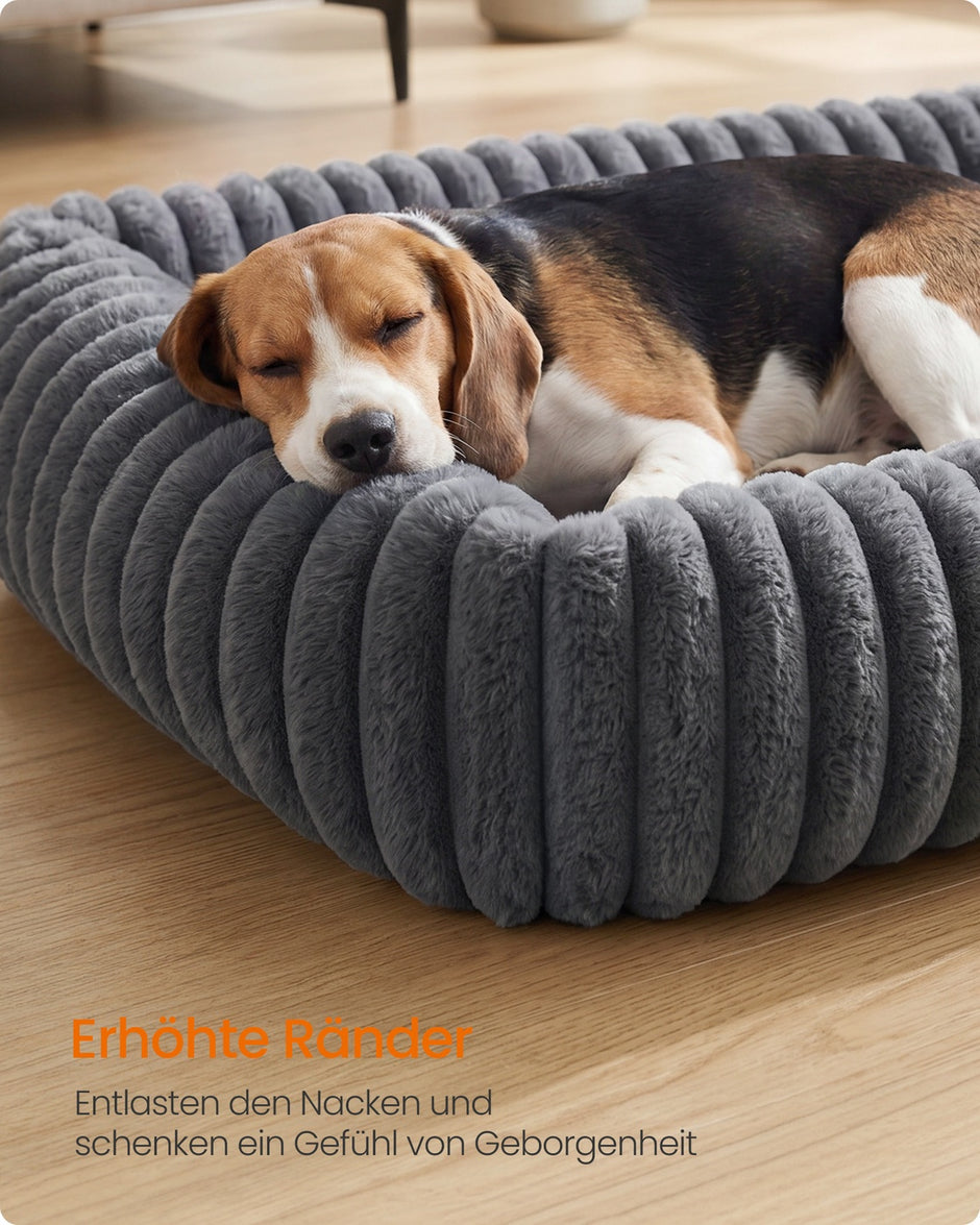 Orthopedische Hondenmat - 91 x 68 cm - Wasbaar - Zacht Pluche - Loodgrijs