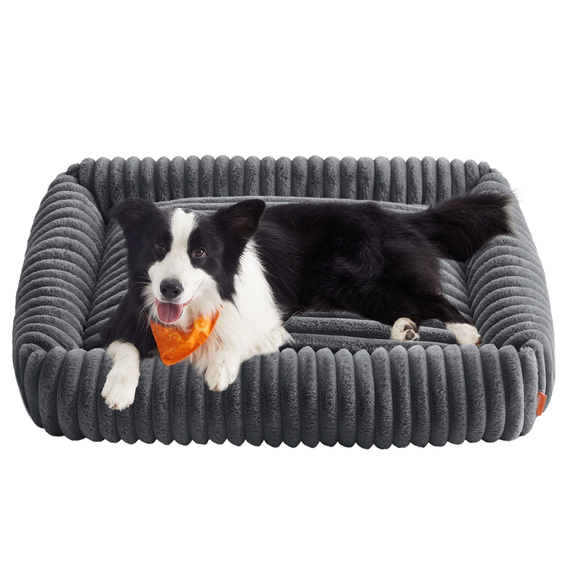 Hondenmand - Orthopedisch en Wasbaar - Met Verhoogde Randen - Loodgrijs - 106 x 75 x 20 cm