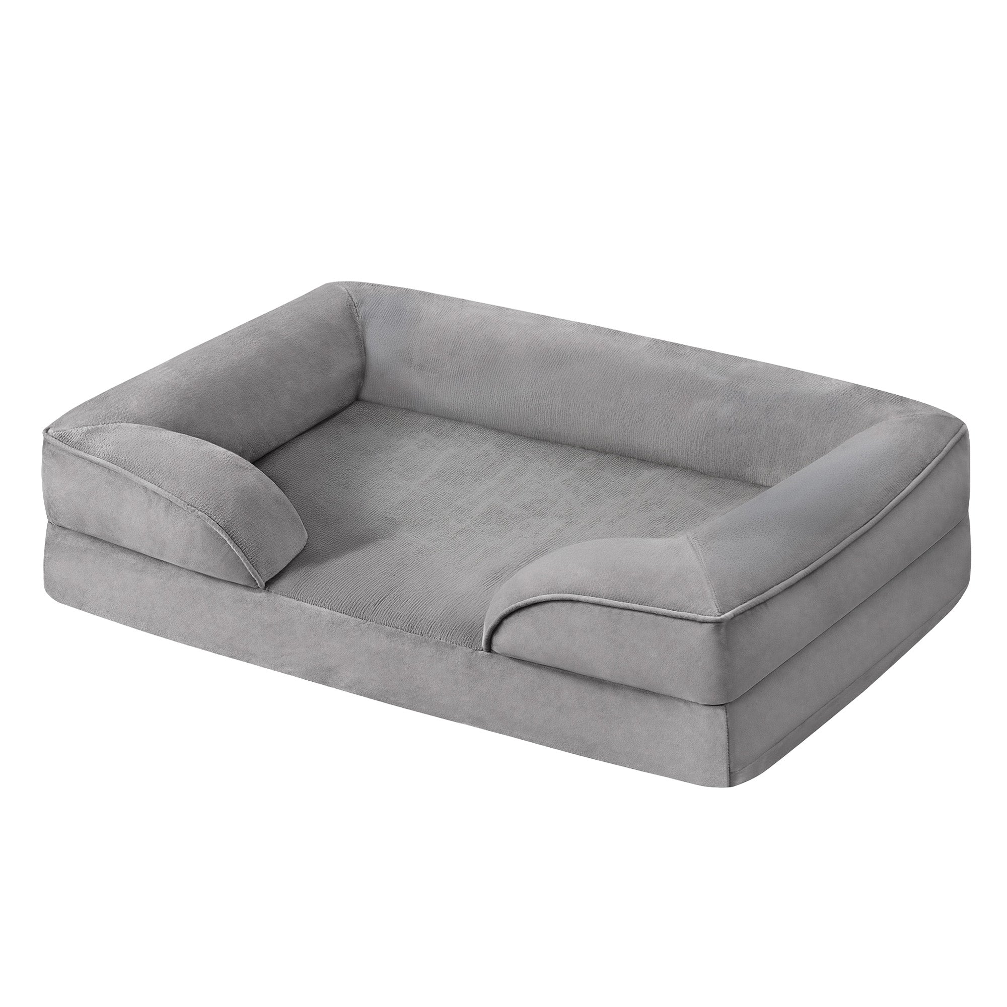 Hondenmand - Orthopedisch en Wasbaar - Met Verhoogde Randen - Lichtgrijs - 76 x 51 x 16 cm