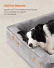 Orthopedisch Hondenbed - 104 x 69 cm - Verhoogde Rand - Wasbare Hoes - Duifgrijs