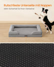 Orthopedisch Hondenbed - 104 x 69 cm - Verhoogde Rand - Wasbare Hoes - Duifgrijs