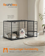 Tung hundbur - 139 × 79 × 87 cm - bläck svart