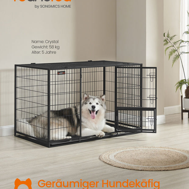 Hundbur – Stål – Heavy duty – bläcksvart