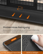 Tung hundbur - 139 × 79 × 87 cm - bläck svart