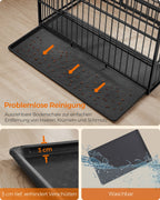 Hundbur 122 x 75 x 80 cm med avtagbar bottenlåda