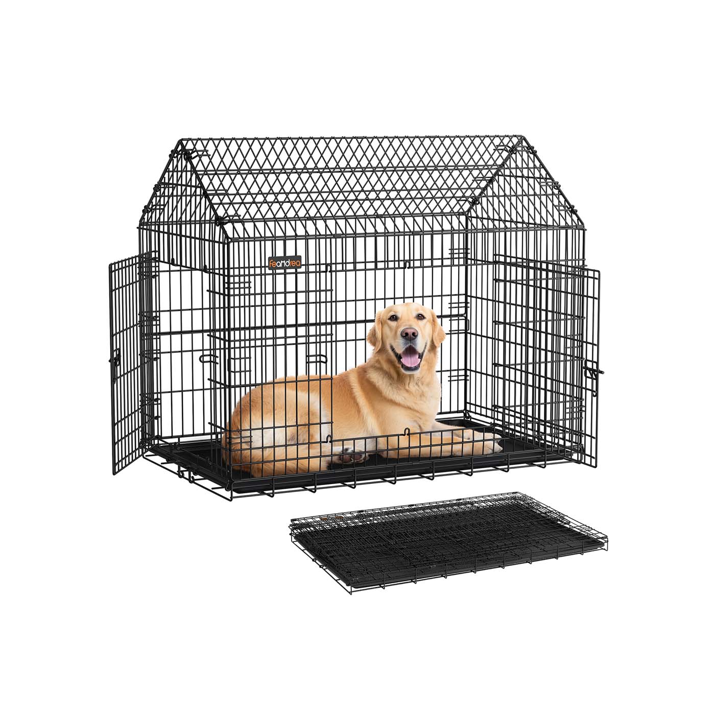 Hundbur – Vikbar – Dubbeldörr – För stora hundar