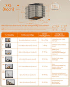 Vikbar hundbur med 2 dörrar och plastfack