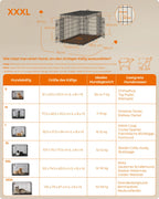 Vikbar hundbur - med dörrar och plastskala