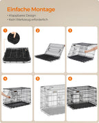 Vikbar hundbur - med dörrar och plastskala
