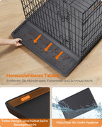 Vikbar hundbur - med dörrar och plastskala