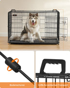 Vikbar hundbur - med dörrar och plastskala