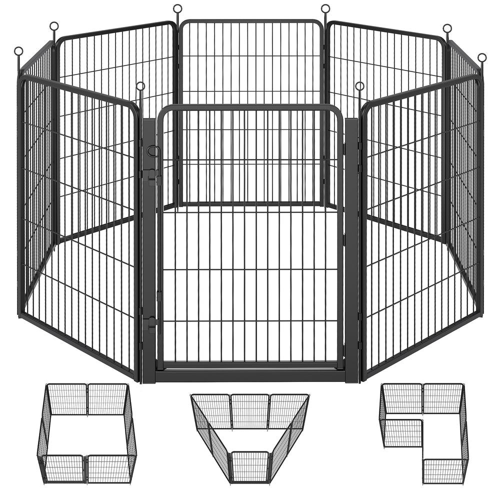 Huisdierenren - 170 x 170 cm - Staal - Configureerbaar - Rookzwart