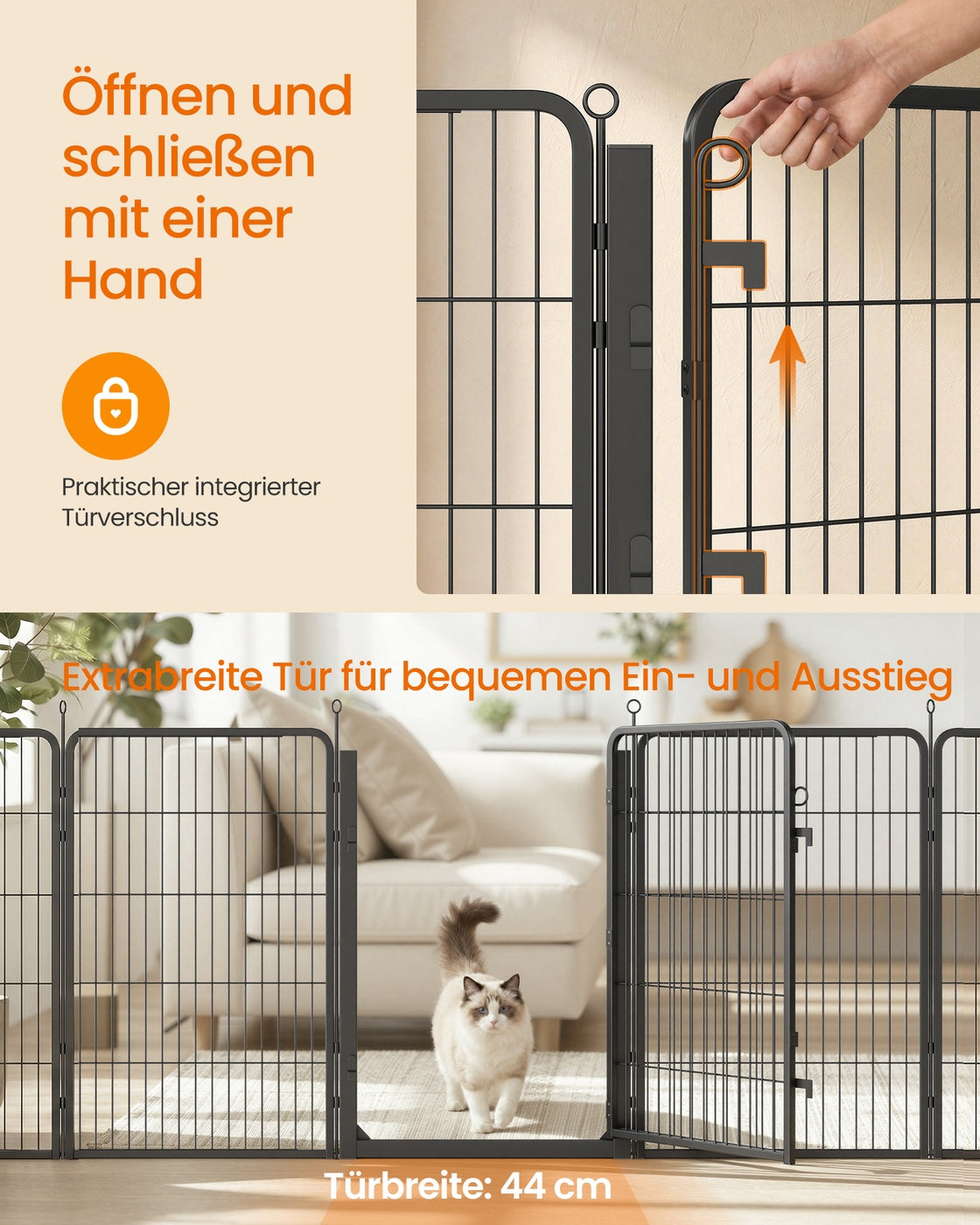 Huisdierenren - 170 x 170 cm - Staal - Configureerbaar - Rookzwart