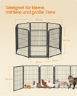 Huisdierenren - 170 x 170 cm - Staal - Configureerbaar - Rookzwart