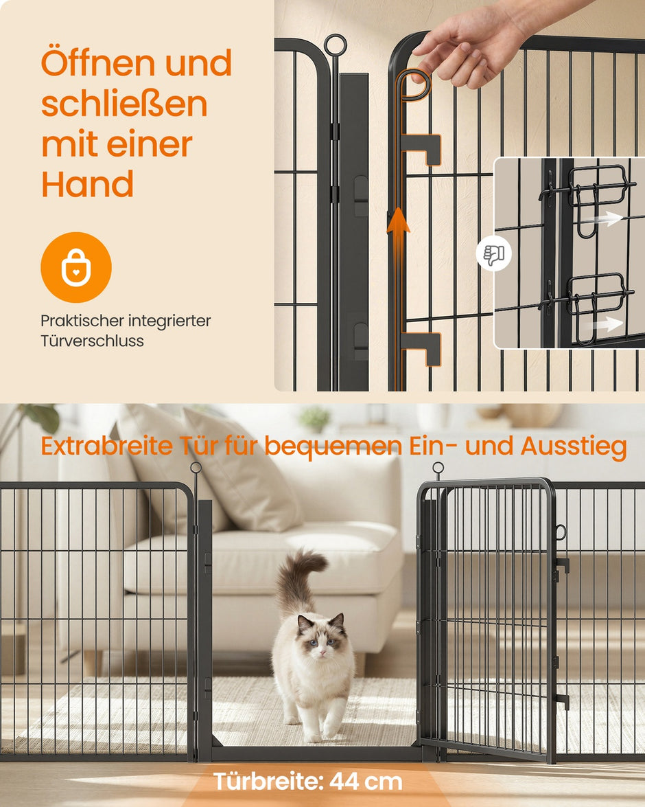 Huisdierenren - 276 x 276 cm - Staal - Configureerbaar - Rookzwart