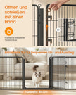 Huisdierenren - 276 x 276 cm - Staal - Configureerbaar - Rookzwart