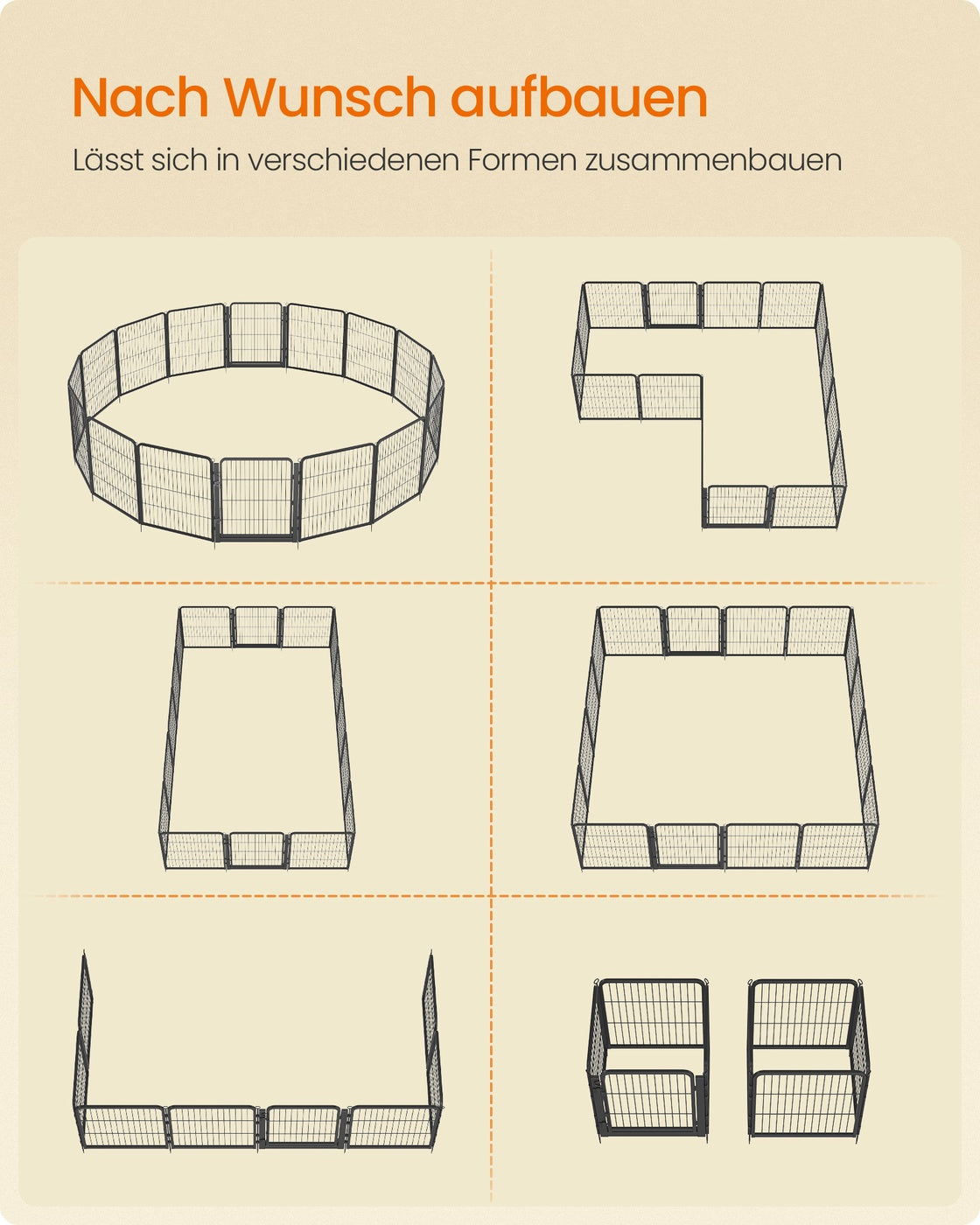 Huisdierenren - 276 x 276 cm - Staal - Configureerbaar - Rookzwart