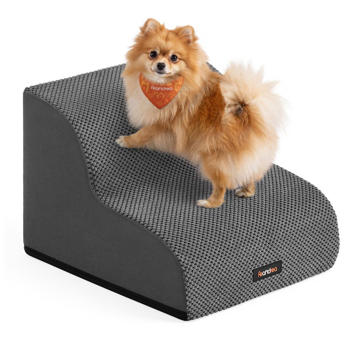 Hondentrap - Met Antislip Treden - Voor Kleine Honden - Leigrijs - 40 x 40 x 30 cm
