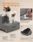 Hondentrap - Met Antislip Treden - Voor Kleine Honden - Rustig grijs - 30 x 38 x 28 cm