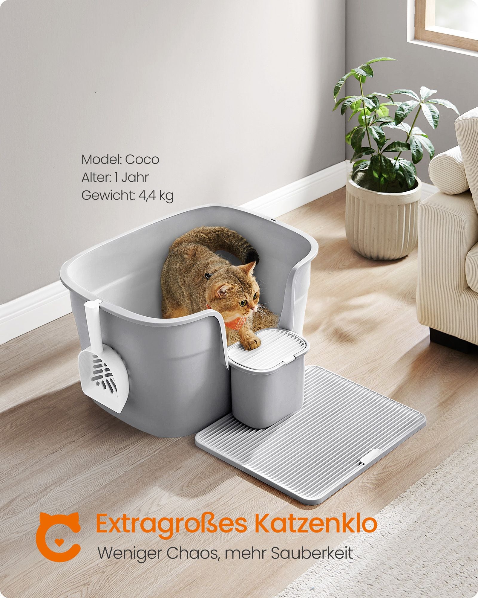 Hög sidoväggskull, duvagrå