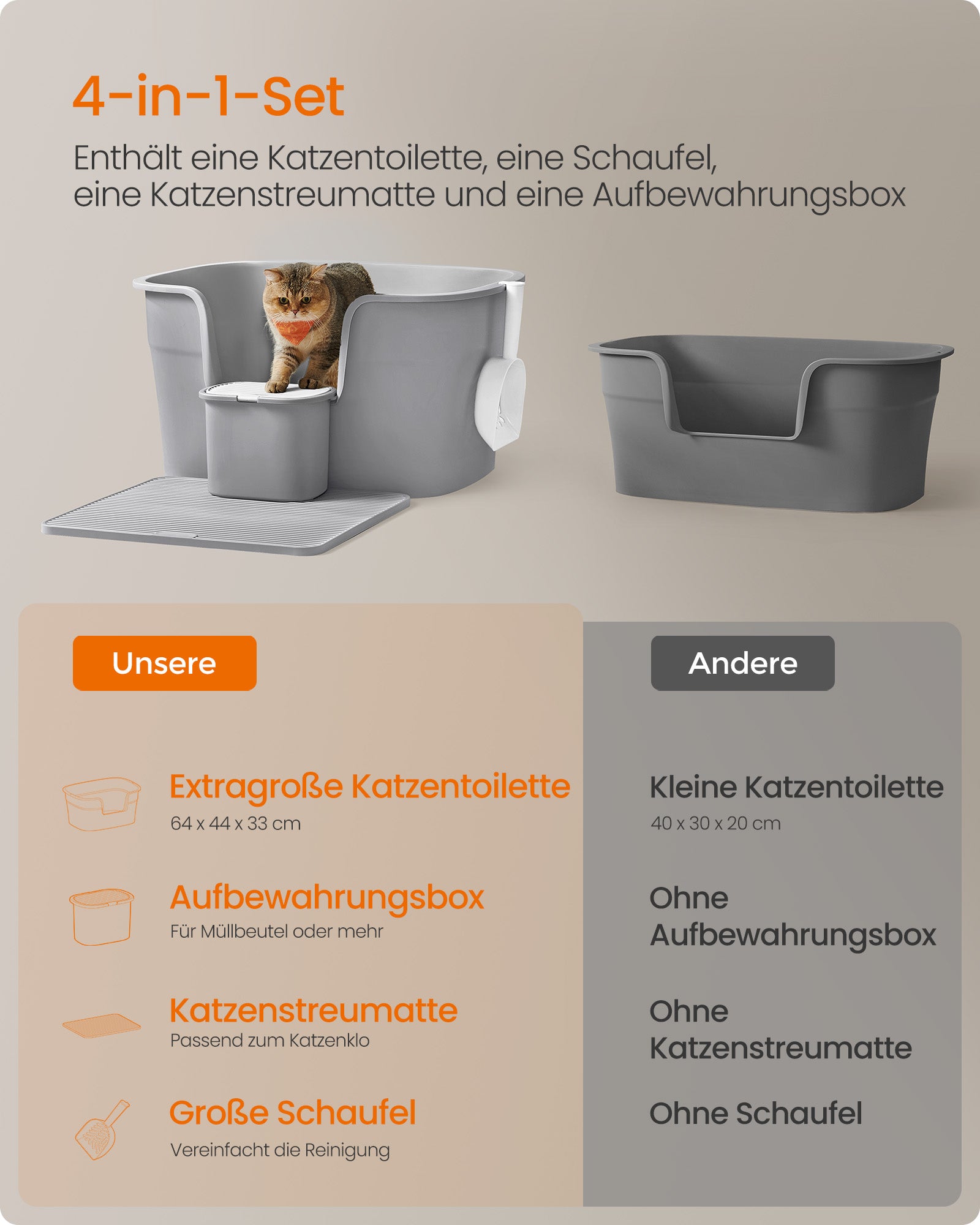 Hög sidoväggskull, duvagrå