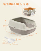 Kattlåda – Öppen modell – Höga sidor och skopa – Hygienisk design