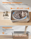 Kattenbak - 40 x 30 x 10 cm - Roestvrij staal - Zilver - Geschikt voor kittens en kleine katten
