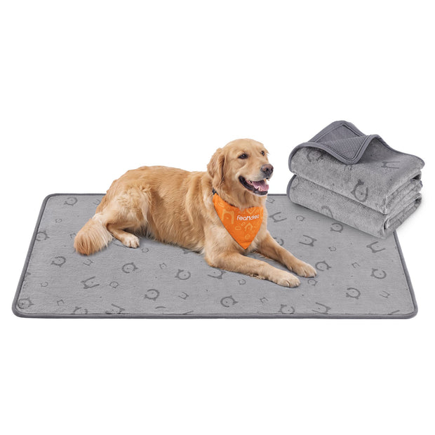 Wasbare Puppy Trainingsmatten – Set van 2 – Waterdicht en Antislip – 100 x 70 cm – Grijs