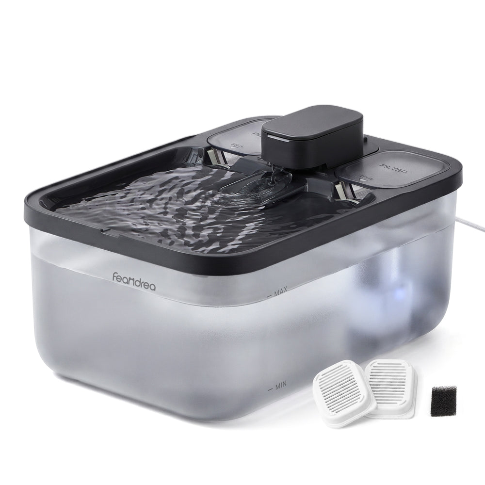 Kattenfontein - 4,5 Liter - Fluisterstil - 3 Filters - Zwart