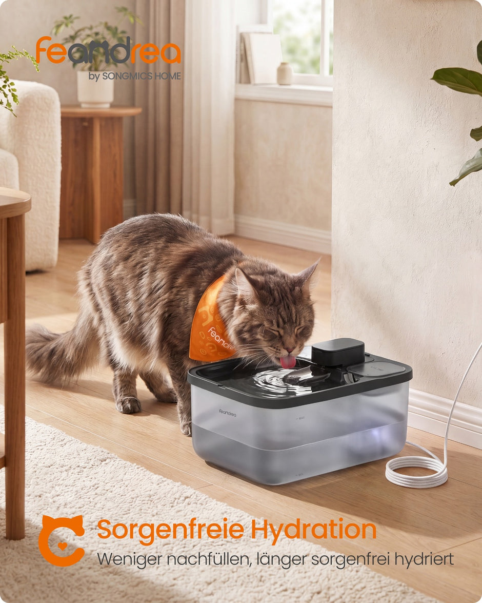 Kattenfontein - 4,5 Liter - Fluisterstil - 3 Filters - Zwart