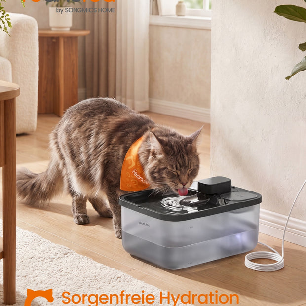 Kattenfontein - 4,5 Liter - Fluisterstil - 3 Filters - Zwart