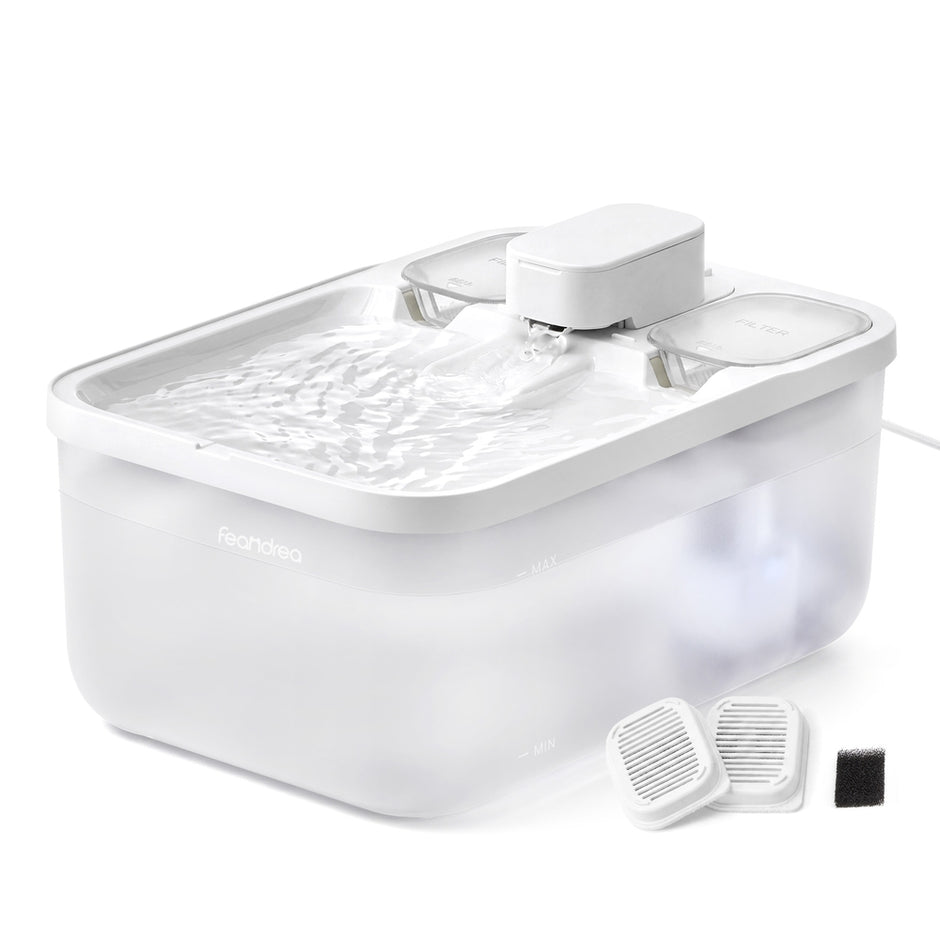 Kattenfontein - 4,5 Liter - Fluisterstil - 3 Filters - Wolkenwit
