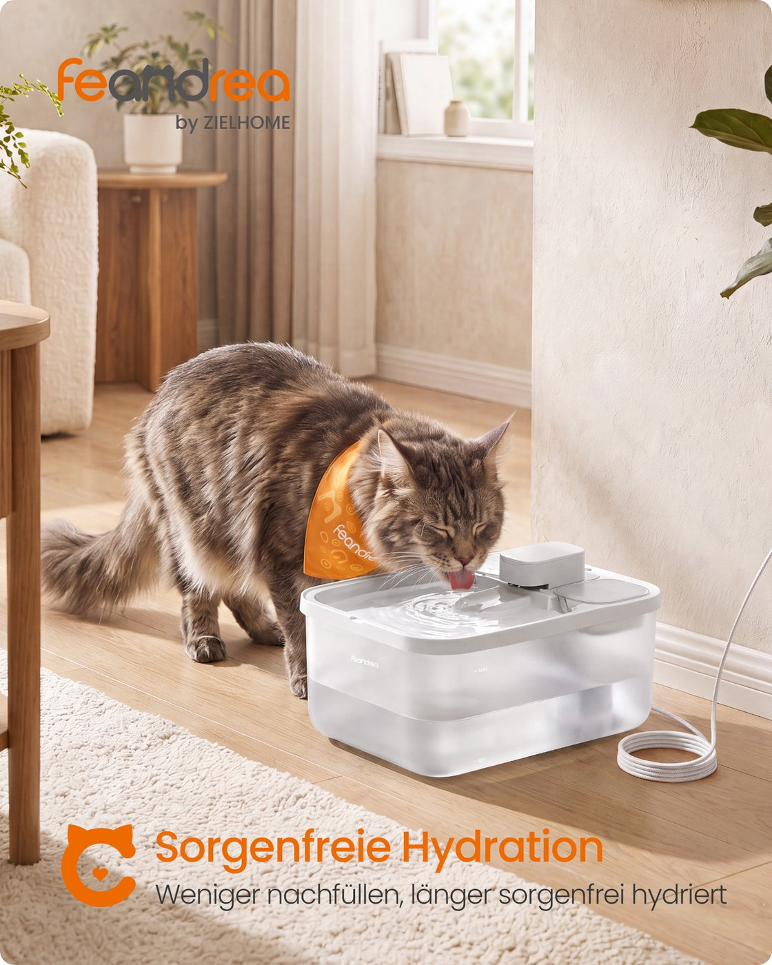 Kattenfontein - 4,5 Liter - Fluisterstil - 12 Filters - Wit