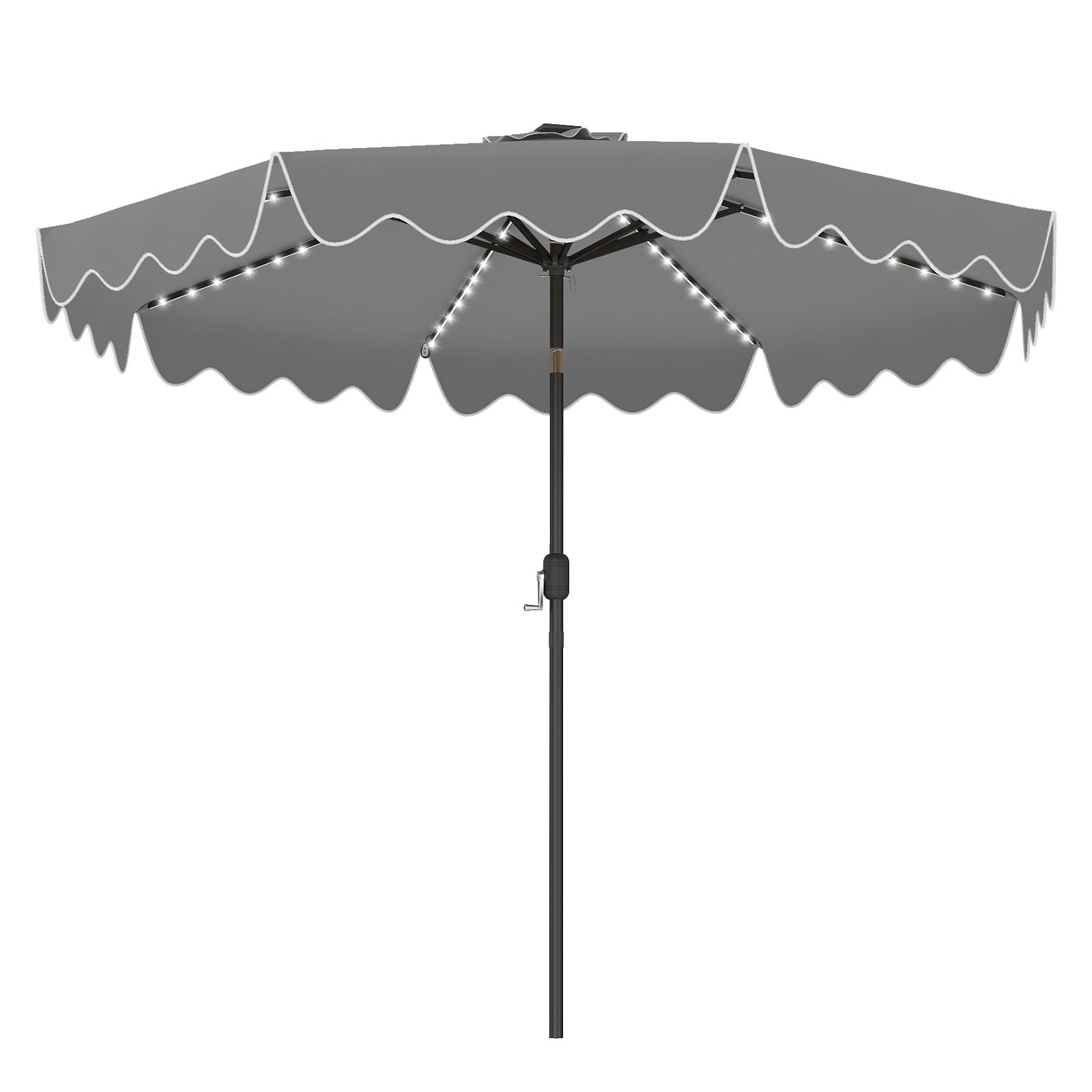 Parasoll – med solcellsljus, vindtålig ribbor – 270 cm 8