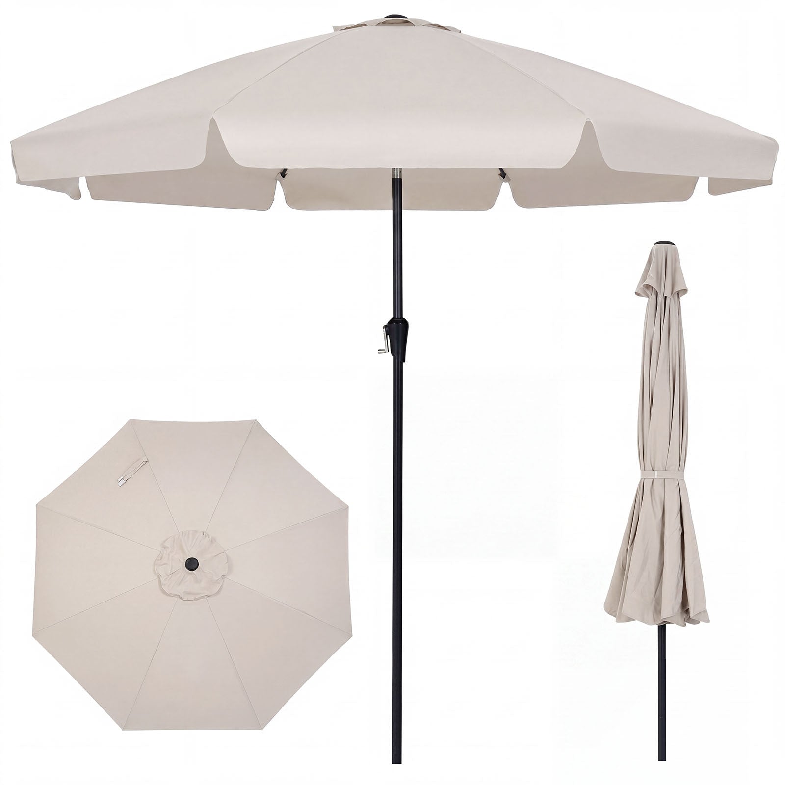 Parasoll – med vev och 30° vinkling – 286 cm