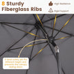Parasoll – med vev och 30° vinkling – 286 cm