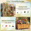Planteringslåda – med klättergaller upphöjd planteringsbädd av massiv trä för blommor och klätterväxter – 76 x 32 x 143 cm – Orange