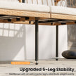 Polyrotting – trädgårdsbänk med dynor sits balkongbänk bord i härdat glas – 2 137 x 64 x 84 cm – Natur